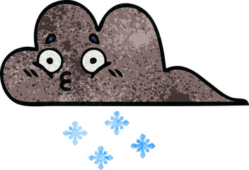 retro grunge texture cartoon storm snow cloud