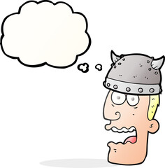 thought bubble cartoon screaming warrior man