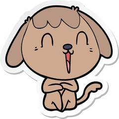 sticker of a cute cartoon dog