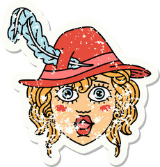 human bard character grunge sticker