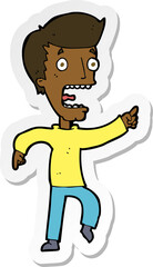 sticker of a cartoon terrified man