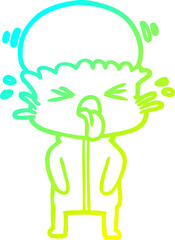 cold gradient line drawing weird cartoon alien