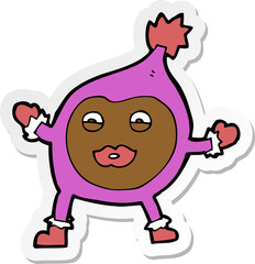 sticker of a cartoon funny creature