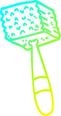 cold gradient line drawing cartoon meat hammer