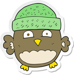 sticker of a cartoon cute owl
