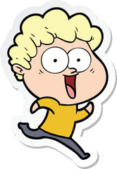 Obraz premium sticker of a excited man cartoon