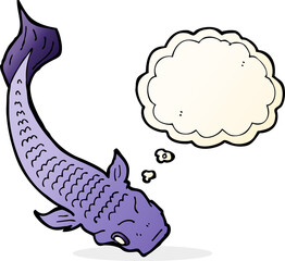cartoon fish with thought bubble