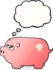 thought bubble cartoon piggy bank