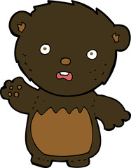cartoon worried black bear