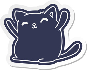 cartoon sticker of cute kawaii cat
