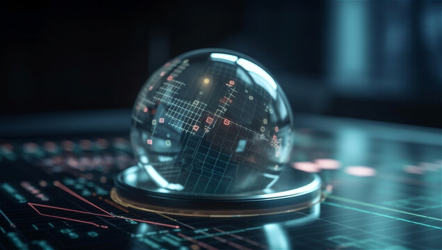 A crystal ball on a table, future, economy