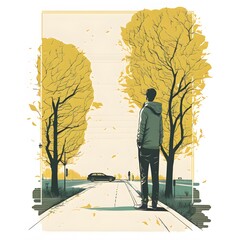 man on road created using AI Generative Technology