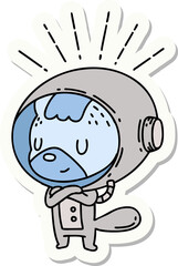 sticker of tattoo style animal in astronaut suit