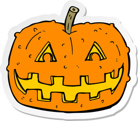 sticker of a cartoon pumpkin