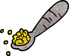 cartoon doodle spoon of cereal