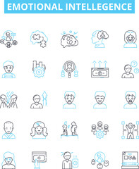 Emotional intellegence vector line icons set. Self-awareness, Empathy, Interpersonal, Awareness, Perspective, Sensitivity, Skill illustration outline concept symbols and signs