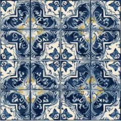 Cercles muraux Portugal carreaux de céramique Portuguese Lisbon Tile Pattern