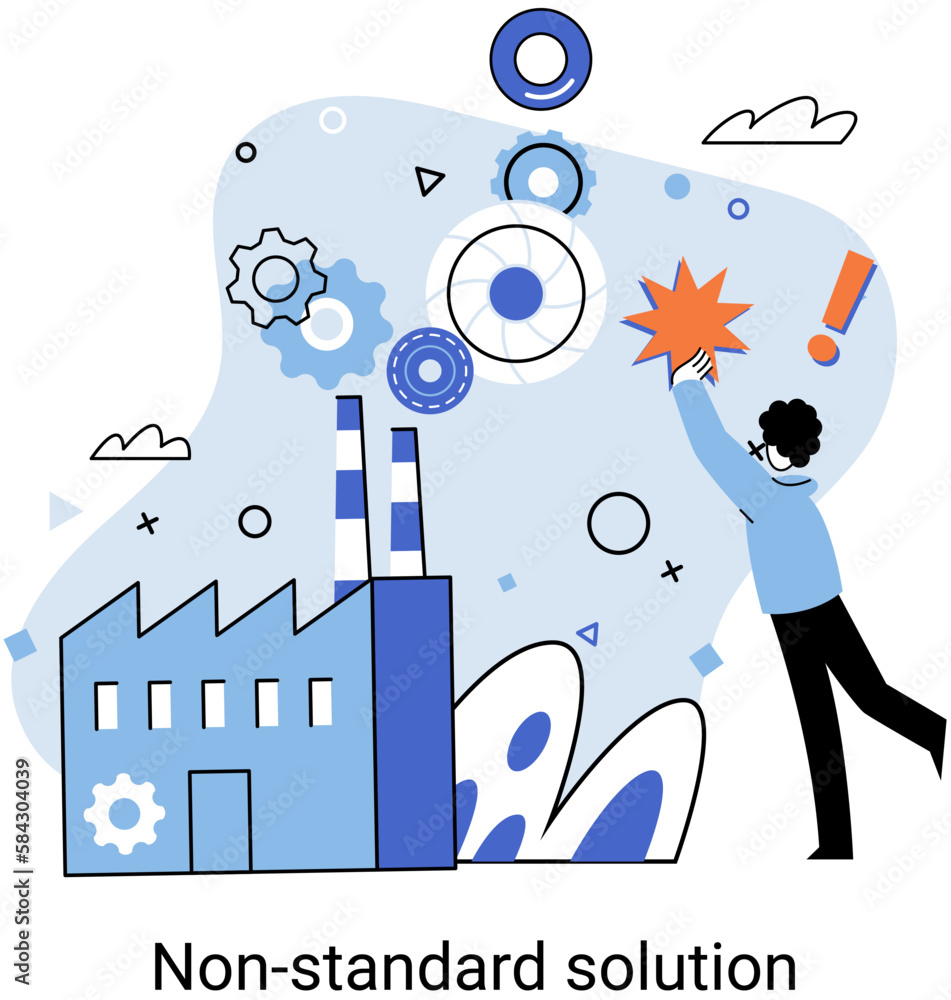 Aufkleber non standart solution. creation of individual decision for integration of disparate production, info
