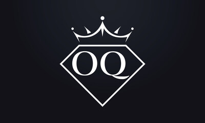 Diamond crown vector. Luxury queen logo for jewelry vector with letters	