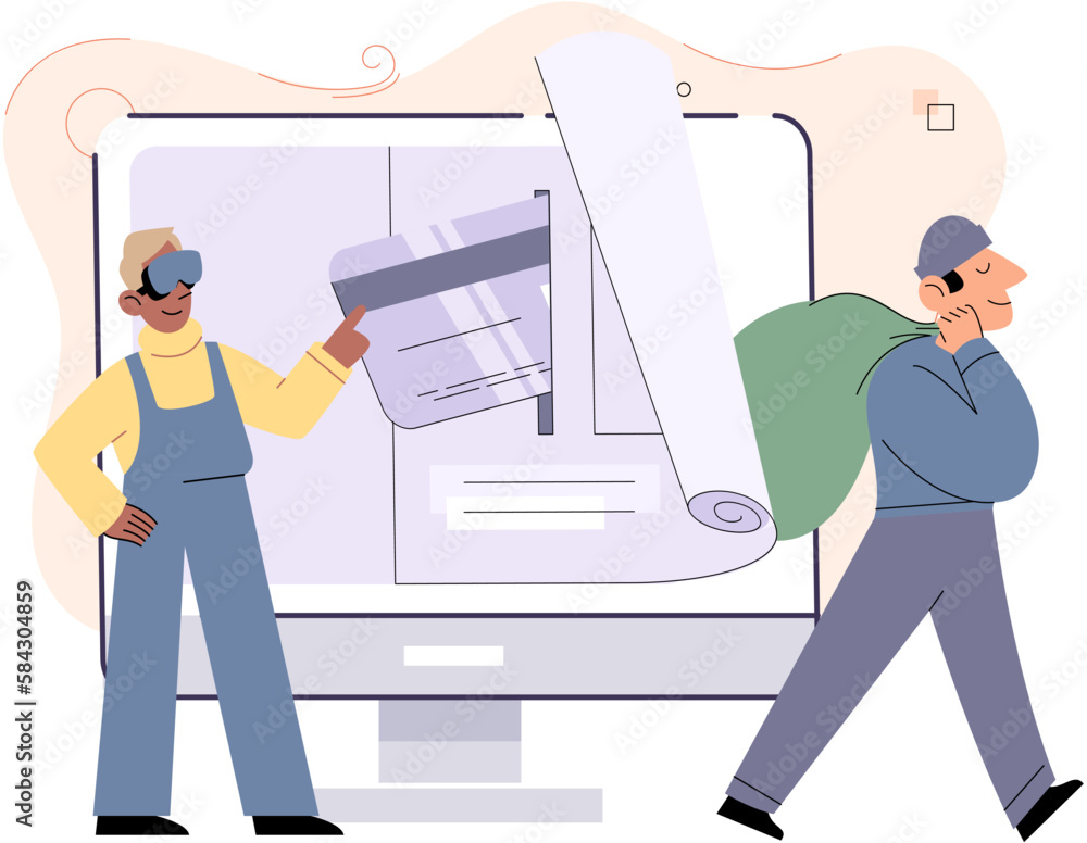 Poster hacker activity. hacking computer. phishing account, steal data, cyber attack. stealing password. cy