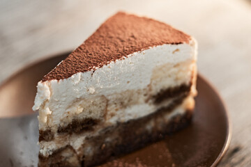 Tiramisu on the plate