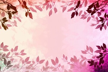 Rose Quartz Light Pink Background Silhouettes Leafy Branches Postcard. Generative AI