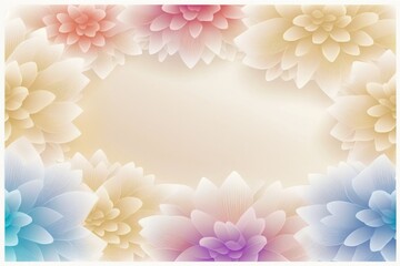 Vanilla Cream Background Silhouettes Flowers Postcard. Generative AI