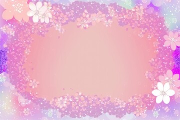 Salmon Pink Soft Mauve Background Silhouettes Glitter And Flowers Postcard. Generative AI