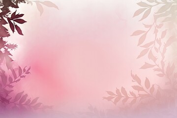 Fototapeta na wymiar Smoky Pink Light Pink Background Silhouettes Leafy Branches Postcard. Generative AI
