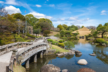 Fototapeta na wymiar Suizenji Jojuen, a japanese garden in kumamoto city, kyushu, japan