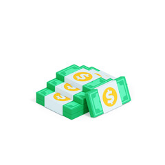 Isolated piles of money 3d rendered isometric view Transparent Background