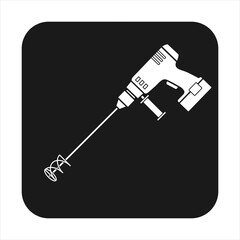 Electrical hand concrete mixer Icon of work tool