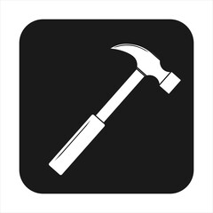 Flat simple illustration of simple hammer for web and app