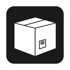Closed box icon isolated on background, flat pictogram, business, marketing, internet