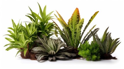 Fototapeta premium Illustration of beautiful vegetation isolated on white background - Created with Generative ai