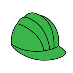 Simple construction safety work helmet line style icon