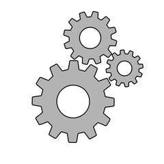 Simple gears sign simple icon of work tools