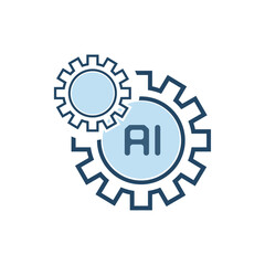 A Set up icon style, an artificial intelligence opporatating system, modern AI smart, robotic
