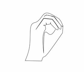 one line illustration of various styles of cool human fingers