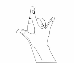 one line illustration of various styles of cool human fingers