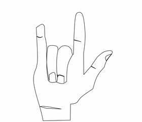 one line illustration of various styles of cool human fingers