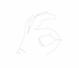 one line illustration of various styles of cool human fingers