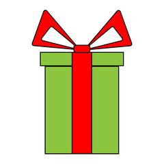 Simple illustration of Christmas gift box for Christmas holiday