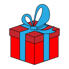 Simple illustration of Christmas gift box for Christmas holiday