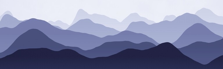Fototapeta na wymiar design flat of hills peaks in the haze digital art background illustration