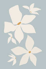 Printable wall art poster print. Hand drawn minimalism design for scandinavian interior. 