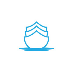 Ship minimalist logo design icon Free Vector