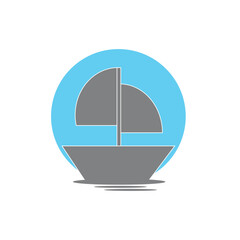 Sailboat summer travel design Free Vector