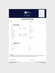 
Modern Registration resume Form	