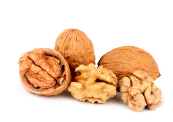 Walnuts isolated on a white background